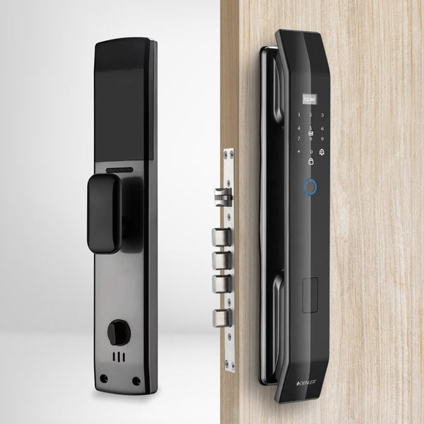 Denler F1 Smart Door Lock Fingerprint Lock, Inbuilt Wi-Fi, App for Remote Unlocking, RFID Card, PIN, Keys (Copy)
