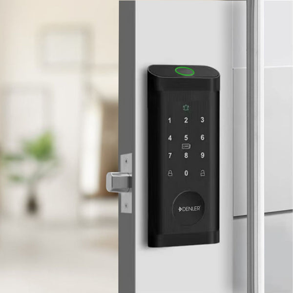 Denler DB04 Fingerprint Lock, RF Remote Controller, Bluetooth Smart Door Lock, Digital Door Lock, PIN, Card, Manual Key Access min 30-60mm Doors