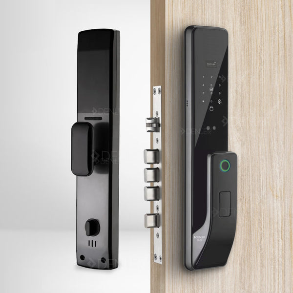 Denler DL10v1 Smart Door Lock, Wi-Fi Remote Unlock App, Fingerprint, RFID Card, PIN, Keys, Copper