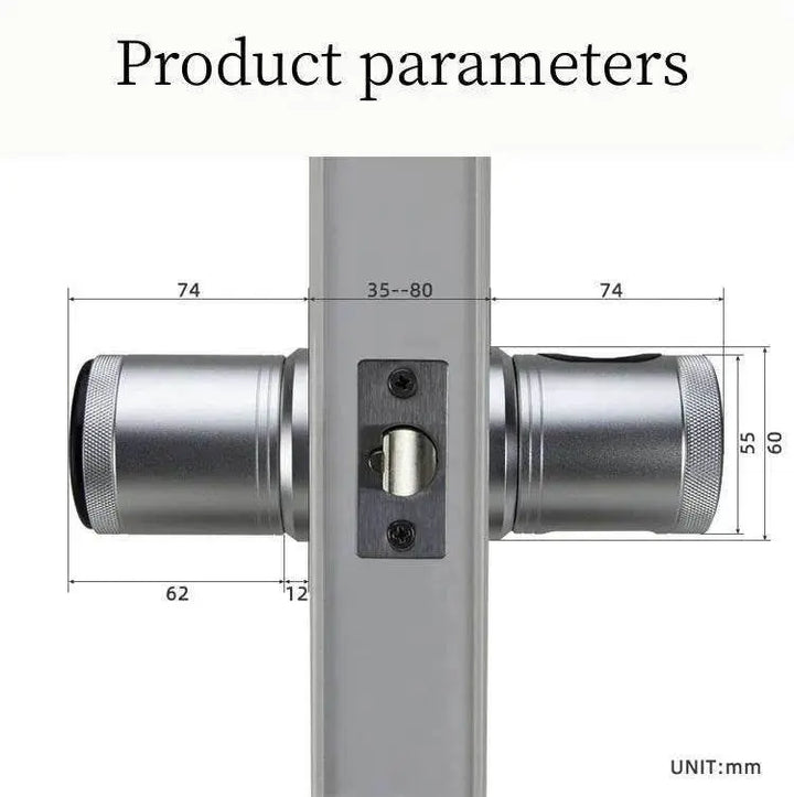 Denler DB03 Wi-Fi Smart Door Lock, Digital Door Lock, Fingerprint, PIN, Card, Manual Key Access min 30-50mm Doors - Denler