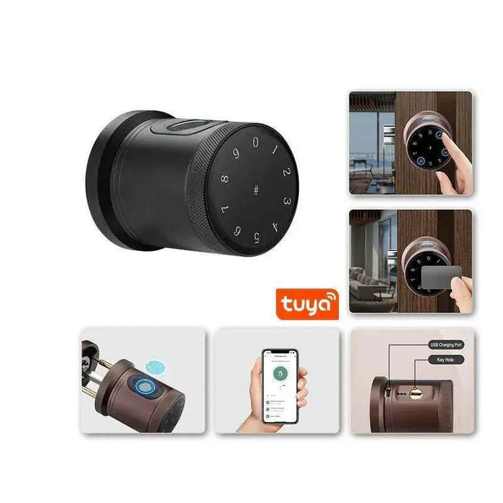 Denler DB03 Wi-Fi Smart Door Lock, Digital Door Lock, Fingerprint, PIN, Card, Manual Key Access min 30-50mm Doors - Denler