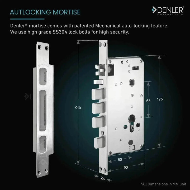 Denler F1 Smart Lock Fingerprint Lock, Inbuilt Wi-Fi, App for Remote Unlocking, RFID Card, PIN, Keys - Denler