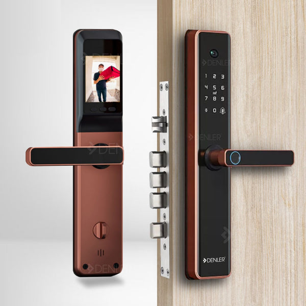 Denler DL04H Fingerprint Lock, Smart Lock Digital Door Lock Wi-Fi Remote Unlock Using App, RFID Card, PIN, Keys Rose Gold