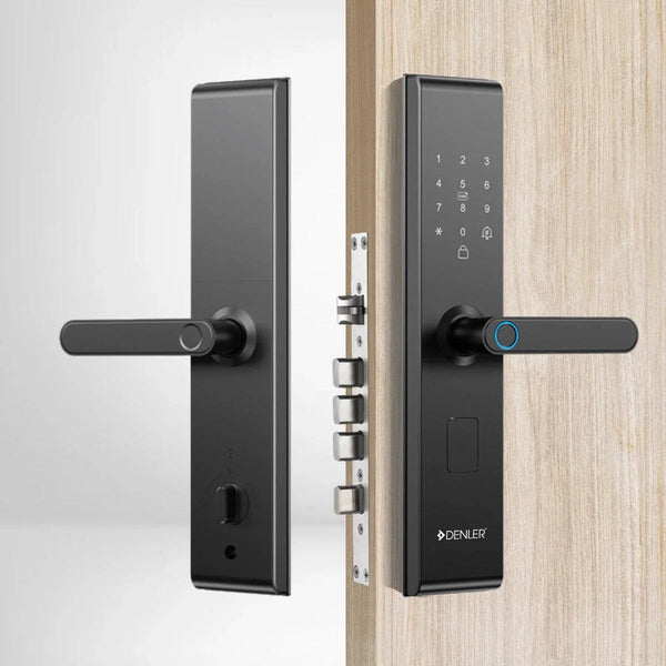 Denler DL05v3 Smart Door Lock with fingerprint, RFID, PIN, mechanical key, and Wi-Fi remote access features