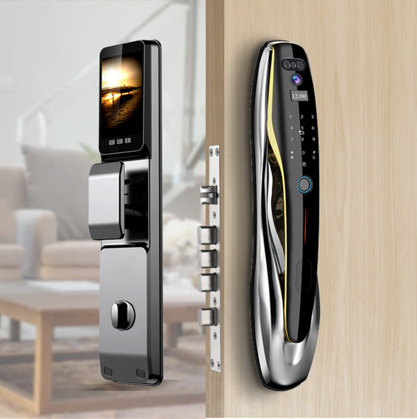 Denler DXL Smart Door Lock Alexa Google Voice Unlock, Face ID, Inbuilt Wi-Fi for Anytime Video & Unlocking, Fingerprint, Password, Key, Card, Free drawer lock worth 1999